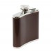 High quality stainless steel liquor flask with buffalo leather wrapped cover 