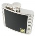 High quality stainless steel liquor flask with black leather wrapped cover  