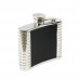 High quality stainless steel liquor flask with black leather wrapped cover  