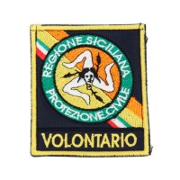 Embroidered patch Volunteer for Civil Protection of the Sicily Region 7 x 6 cm 